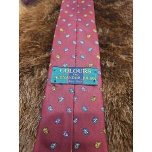 Alexander Julian Silk Tie Red Paisley Mens Necktie